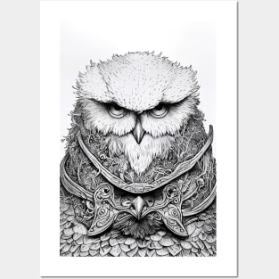 Owl Bird Wild Nature Illustration Line Epic Illustration Line Art Posters and Art